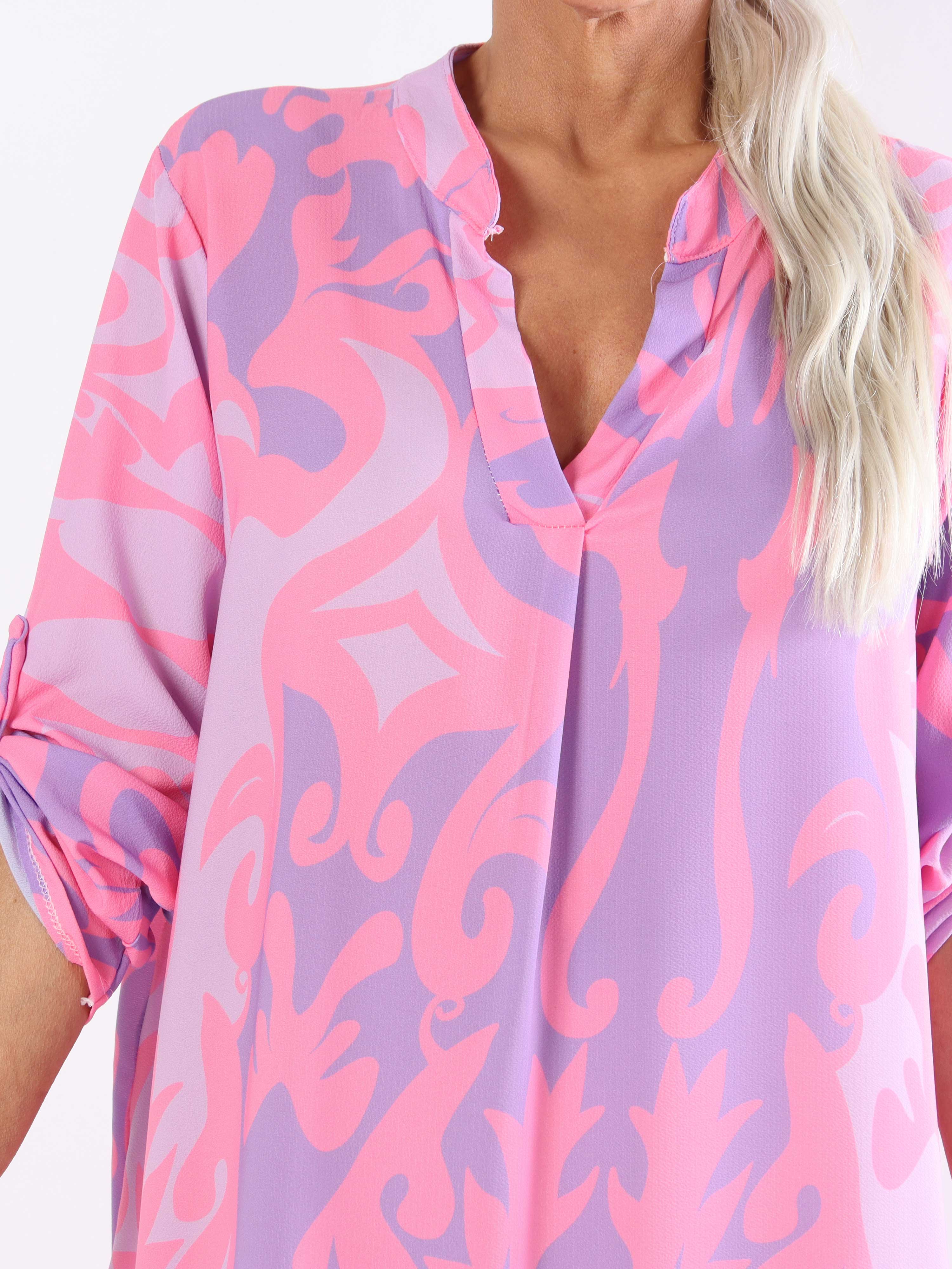 Vanesa Boheme Dress - Let og luftig mønstret plus size kjole i viskose